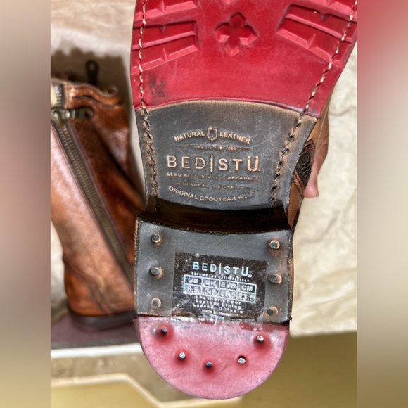 Bed Stu Hustle Leather Mid Calf Zipper Boots 6.5 Teak Rowan - Picture 4 of 11